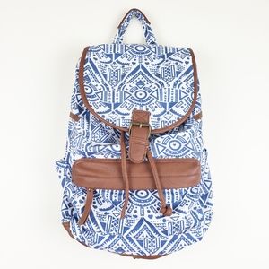 Madden Girl Blue White And Brown Boho Backpack